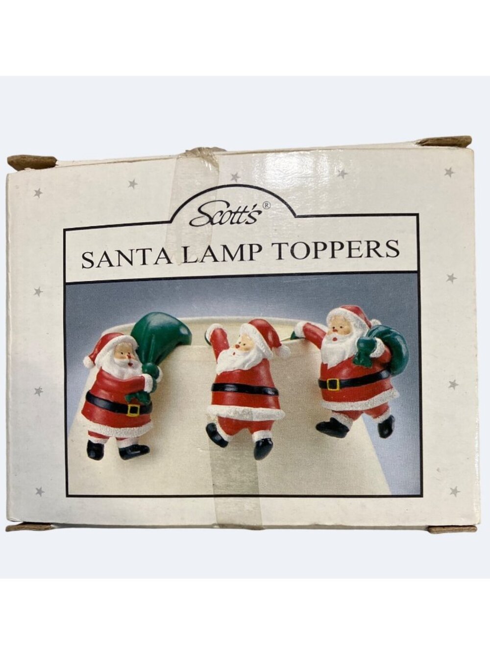 Scotts Santa Lamp Toppers Collectible Giftware Set Of 3 Figures